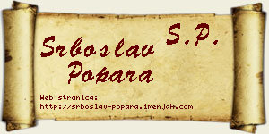 Srboslav Popara vizit kartica